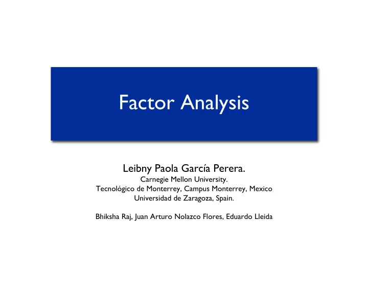 factor analysis