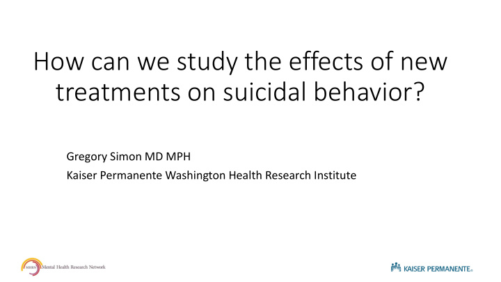 treatments on suicidal behavior