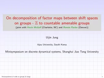 On decomposition of factor maps between shift spaces on groups - Z to countable amenable groups