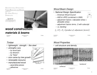 fifteen  allowable stress  adjustment factors terms, C with subscript  i.e, bending:  wood