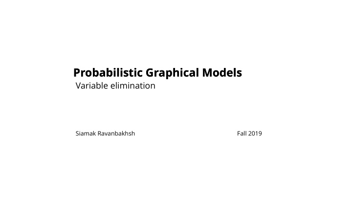 probabilistic graphical models probabilistic graphical