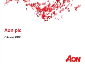 Aon plc  February 2020  Greg Case  Chief Executive Officer  Christa Davies  Chief Financial Officer