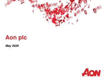 Aon plc  May 2020  Greg Case  Chief Executive Officer  Christa Davies  Chief Financial Officer  1