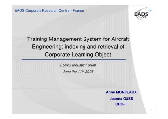 Training Management System for Aircraft  Engineering: indexing and retrieval of  Corporate Learning