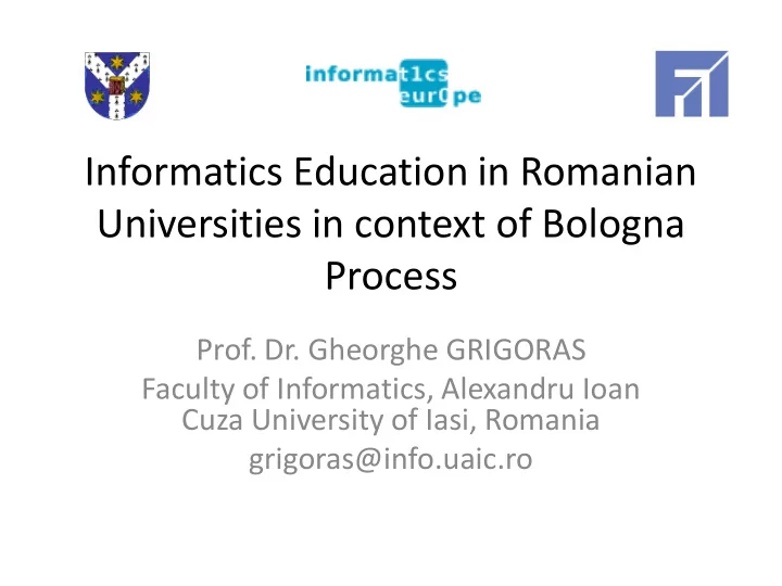 informatics education in romanian