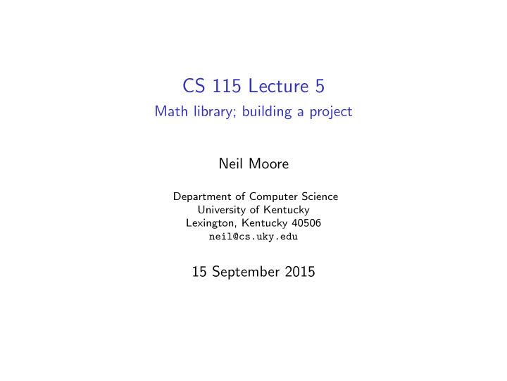 cs 115 lecture 5