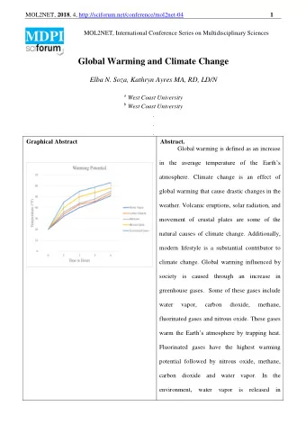 MOL2NET, 2018 , 4, http://sciforum.net/conference/mol2net-04  2  enormous amounts followed by