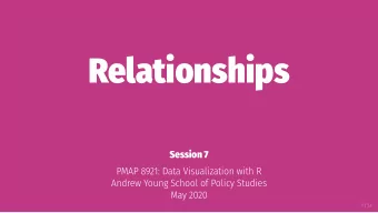 Relationships  Session 7  PMAP 8921: Data Visualization with R  Andrew Young School of Policy