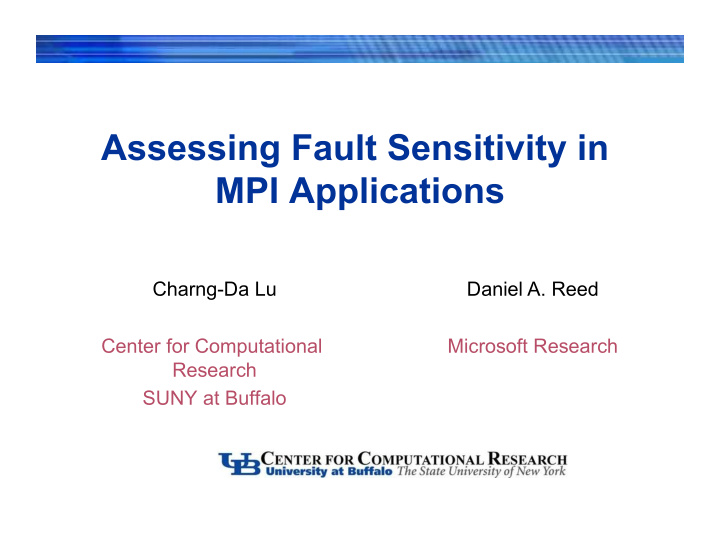 assessing fault sensitivity in mpi applications