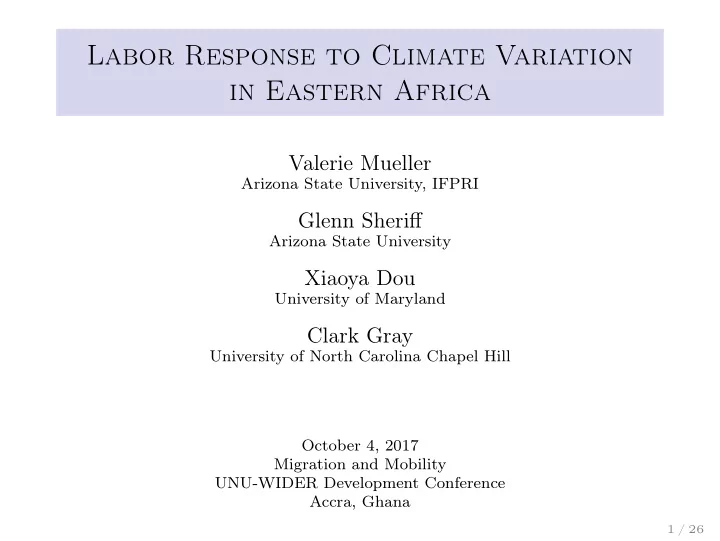 labor response to climate variation in eastern africa