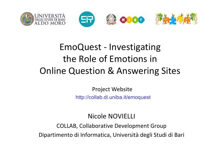 emoquest investigating the role of emotions in online