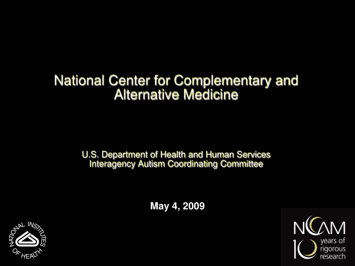 national center for complementary and alternative medicine