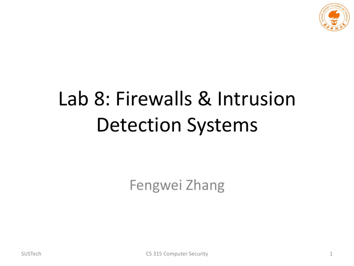 lab 8 firewalls intrusion detection systems