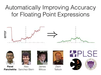 Pavel  Alex  James  Zach  Panchekha  Sanchez-Stern  Wilcox  Tatlock  Floating Points Wild