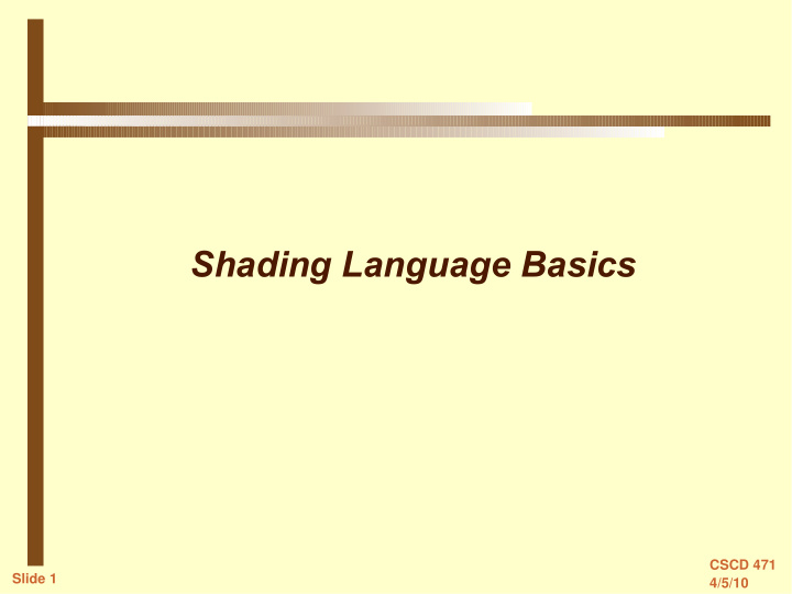 shading language basics