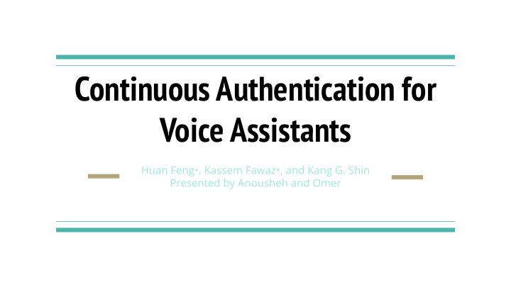 continuous authentication for voice assistants