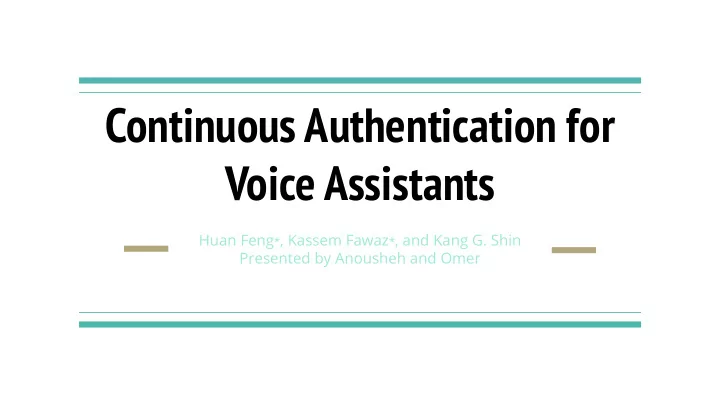 continuous authentication for voice assistants