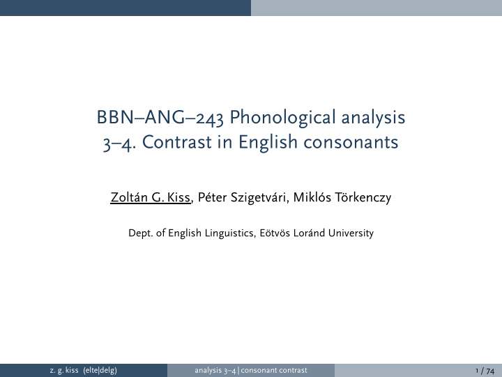bbn ang 243 phonological analysis 3 4 contrast in english