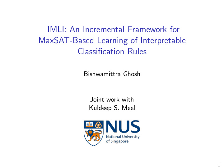 imli an incremental framework for maxsat based learning