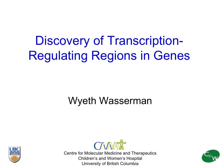 discovery of transcription regulating regions in genes