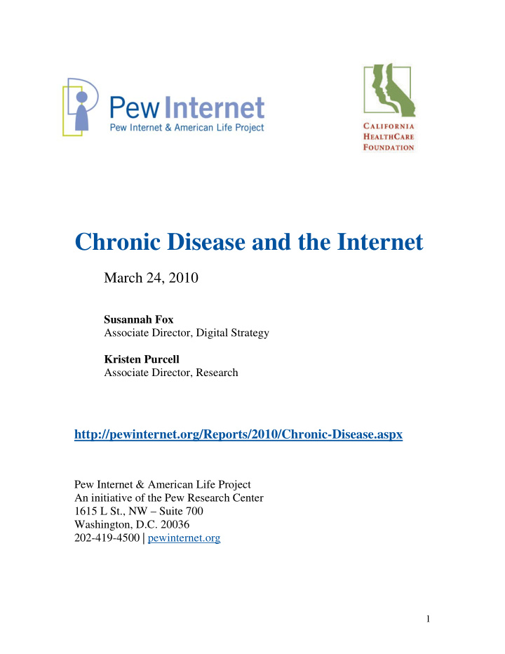 chronic disease and the internet