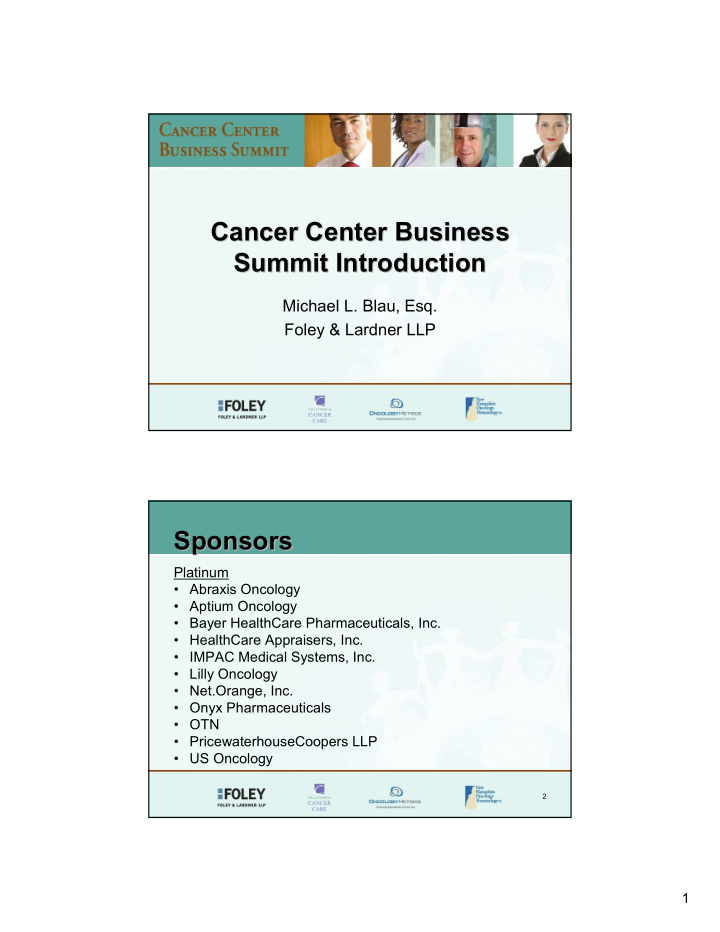 cancer center business cancer center business summit