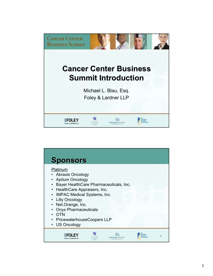 cancer center business cancer center business summit