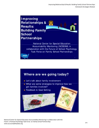 I mproving  Relationships &amp;  Results:  Building Family  Building Family  School  Partnerships