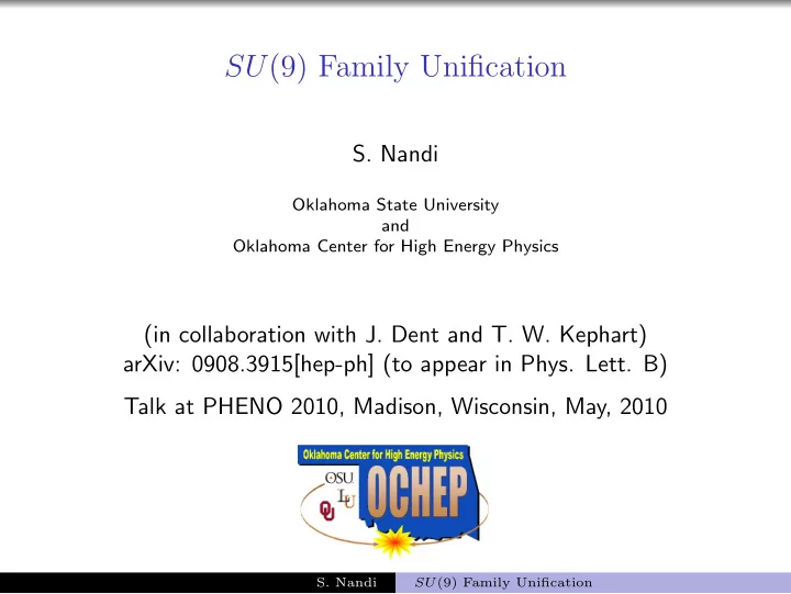 su 9 family unification