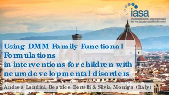 Using DMM F  amily F  unc tional  F  or  mulations  in inte r  ve ntions for  c hildr  e n with  ne