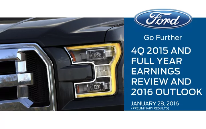4q 2015 and full year earnings review and 2016 outlook