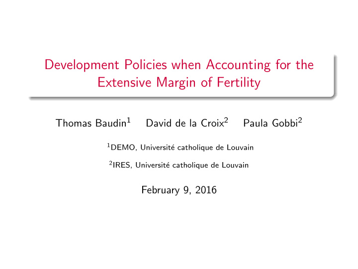 development policies when accounting for the extensive