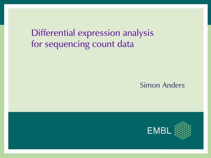 differential expression analysis for sequencing count data