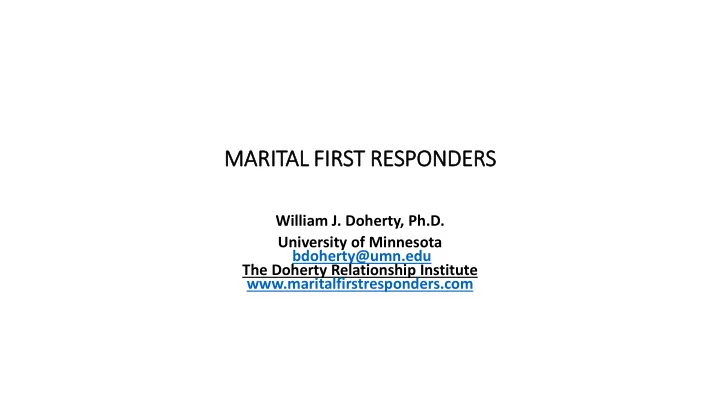 mar arit ital l first r responde ders