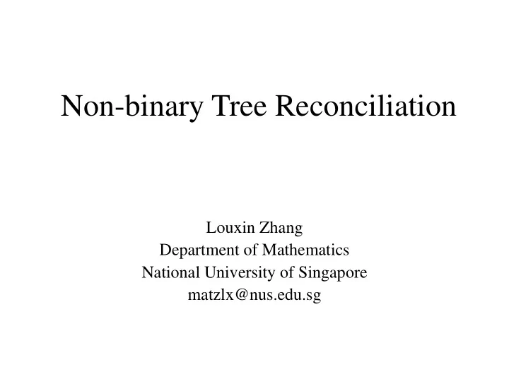 non binary tree reconciliation