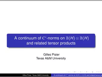 A continuum of C  -norms on B ( H )  B ( H )  and related tensor products  Gilles Pisier