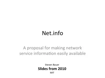 Net.info    A  proposal  for  making  network    service  informa6on