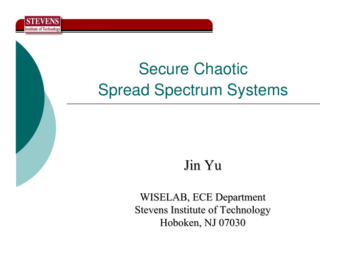 secure chaotic spread spectrum systems