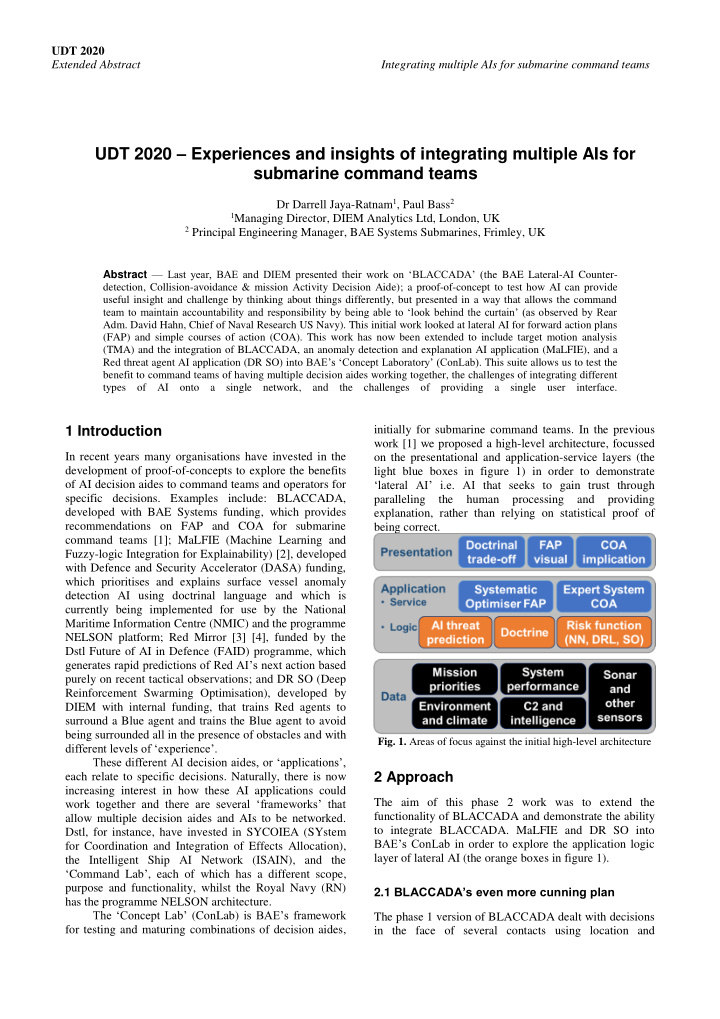 udt 2020 experiences and insights of integrating multiple