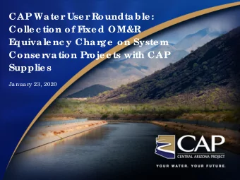 CAP Wate r  Use r  Roundtable :  Colle c tion of F  ixe d OM&amp;R  E  quivale nc y Char  ge  on