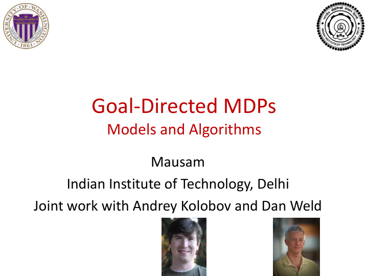 goal directed mdps