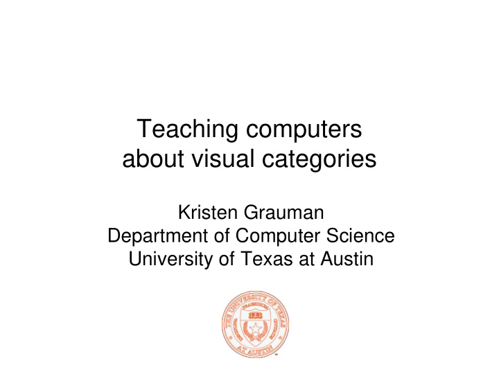 about visual categories