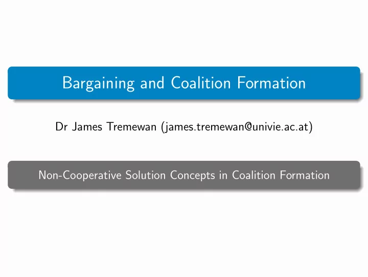 bargaining and coalition formation