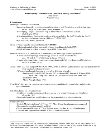 I am very grateful to Sharon Inkelas, Andrew Garrett, Larry Hyman, Bernard Tranel, Alan Yu,