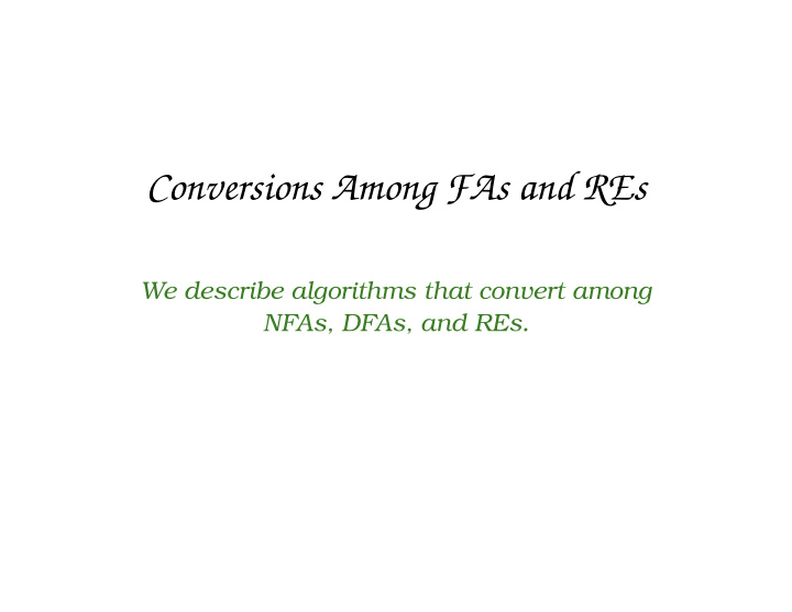 conversions among fas and res