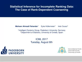 Statistical Inference for Incomplete Ranking Data:  The Case of Rank-Dependent Coarsening Mohsen