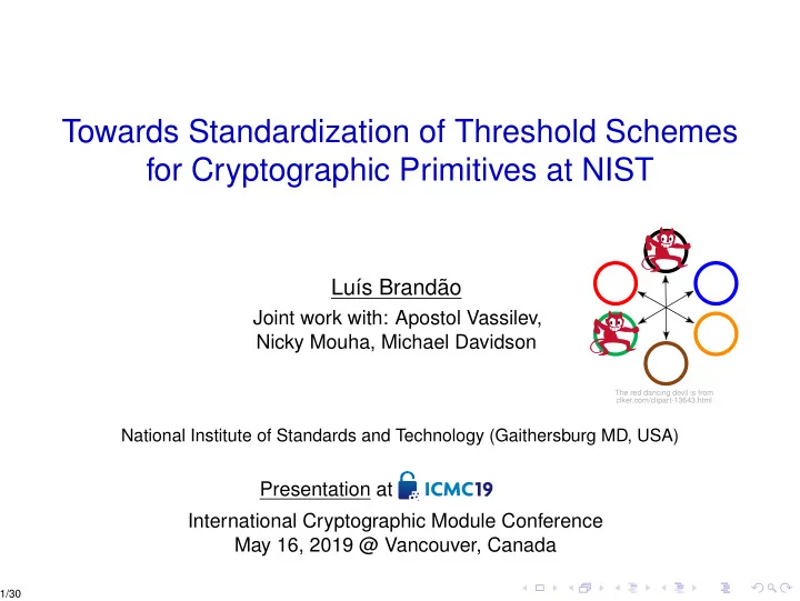 towards standardization of threshold schemes for