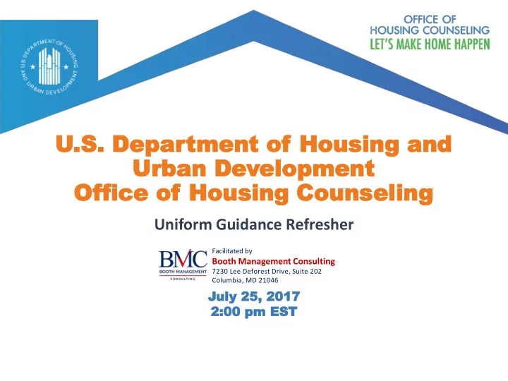 u s s depar department of tment of housing housing and and