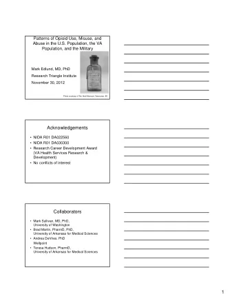 Acknowledgements   NIDA R01 DA022560   NIDA R01 DA030300   Research Career Development