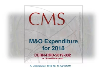for 2018  CERN-RRB-2019-032  cf. CERN-RRB-2019-033  A. Charkiewicz, RRB-48, 15 April 2019  CMS is